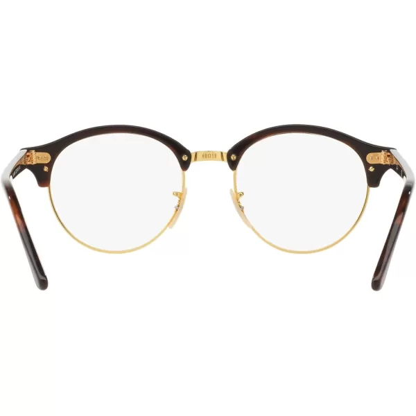 RayBan Womens Rx4246v Clubround Round Prescription Eyeglass FramesRed HavanaDemo Lens