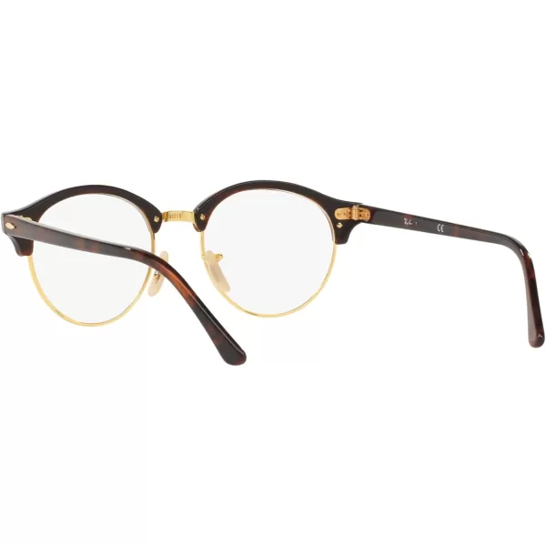 RayBan Womens Rx4246v Clubround Round Prescription Eyeglass FramesRed HavanaDemo Lens
