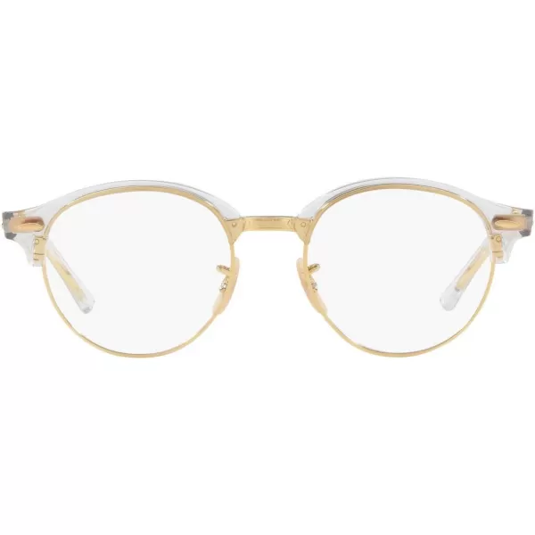 RayBan Womens Rx4246v Clubround Round Prescription Eyeglass FramesTransparentDemo Lens