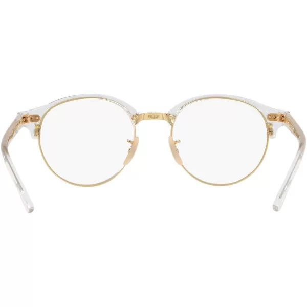 RayBan Womens Rx4246v Clubround Round Prescription Eyeglass FramesTransparentDemo Lens