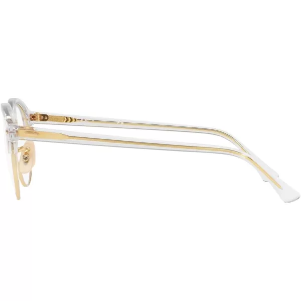 RayBan Womens Rx4246v Clubround Round Prescription Eyeglass FramesTransparentDemo Lens