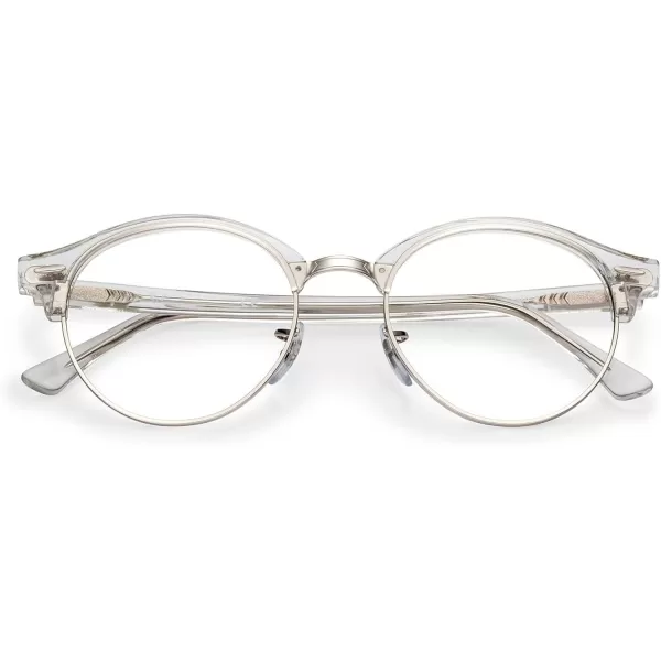 RayBan Womens Rx4246v Clubround Round Prescription Eyeglass FramesWhite TransparentDemo Lens