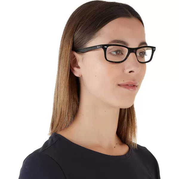 RayBan Womens Rx5228 Square Prescription Eyeglass FramesDark Tortoise on Beige TextureDemo Lens