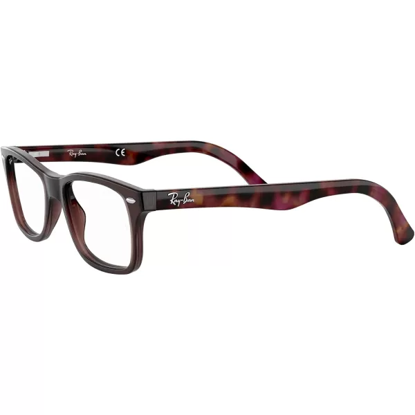 RayBan Womens Rx5228 Square Prescription Eyeglass FramesOpal BrownDemo Lens