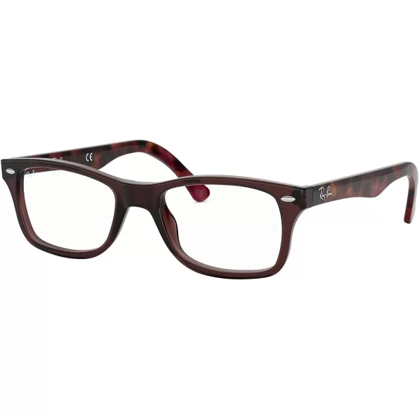 RayBan Womens Rx5228 Square Prescription Eyeglass FramesOpal BrownDemo Lens