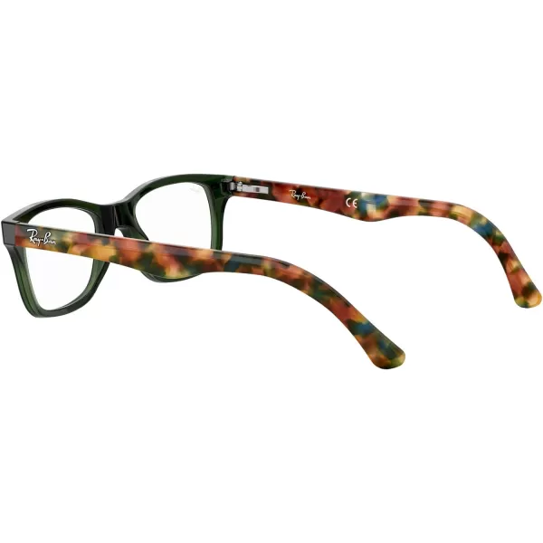 RayBan Womens Rx5228 Square Prescription Eyeglass FramesOpal GreenDemo Lens