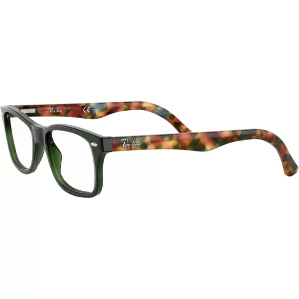 RayBan Womens Rx5228 Square Prescription Eyeglass FramesOpal GreenDemo Lens