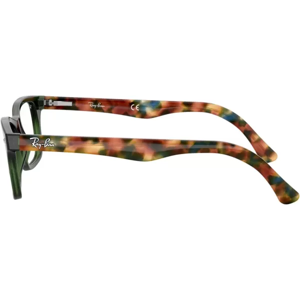 RayBan Womens Rx5228 Square Prescription Eyeglass FramesOpal GreenDemo Lens