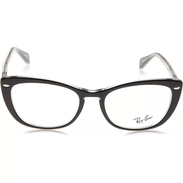 RayBan Womens Rx5366 Cat Eye Prescription Eyeglass FramesBlack on TransparentDemo Lens