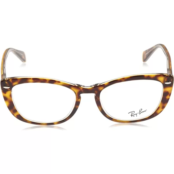 RayBan Womens Rx5366 Cat Eye Prescription Eyeglass FramesHavana on TransparentDemo Lens