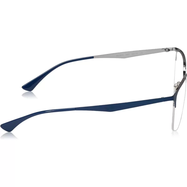 RayBan Womens Rx6433 Rectangular Prescription Eyeglass FramesMatte Blue on GunmetalDemo Lens