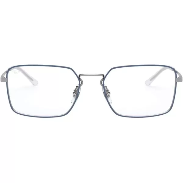 RayBan Womens Rx6440 Square Prescription Eyeglass FramesBlue on GunmetalDemo Lens