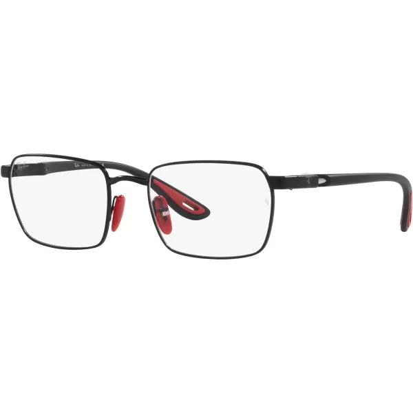 RayBan Womens Rx6507m Scuderia Ferrari Collection Square Prescription Eyewear FramesBlackDemo Lens