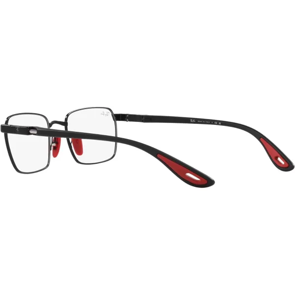 RayBan Womens Rx6507m Scuderia Ferrari Collection Square Prescription Eyewear FramesBlackDemo Lens