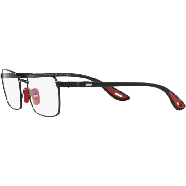 RayBan Womens Rx6507m Scuderia Ferrari Collection Square Prescription Eyewear FramesBlackDemo Lens