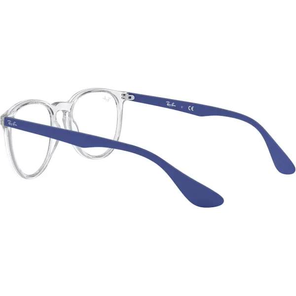 RayBan Womens Rx7046f Erika Low Bridge Fit Round Prescription Eyeglass Frames Transparent on BlueDemo Lens 55 mmRayBan Womens Rx7046f Erika Low Bridge Fit Round Prescription Eyeglass Frames Transparent on BlueDemo Lens 55 mm