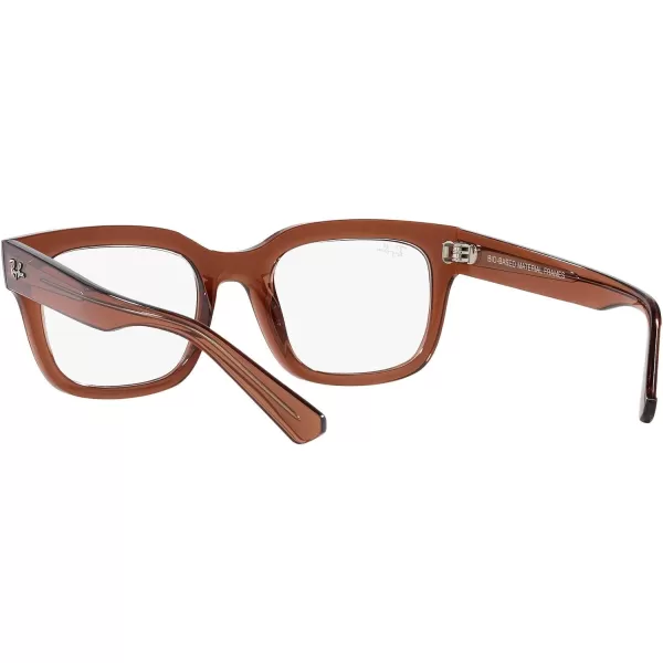 RayBan Womens Rx7217 Chad Rectangular Prescription Eyewear FramesTransparent BrownDemo Lens