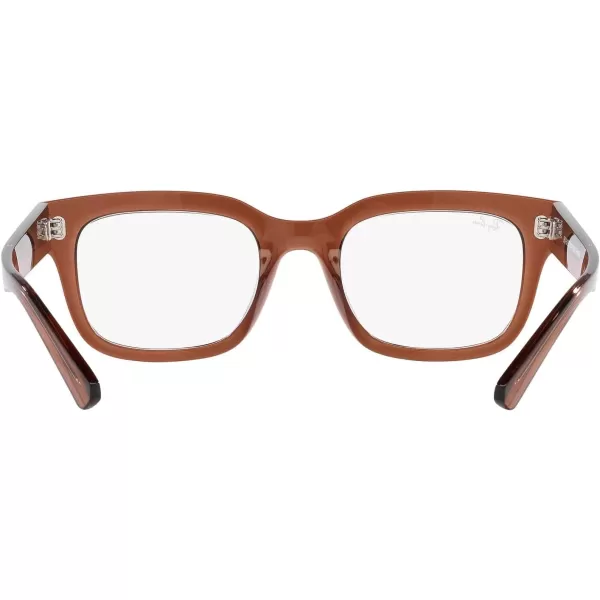 RayBan Womens Rx7217 Chad Rectangular Prescription Eyewear FramesTransparent BrownDemo Lens