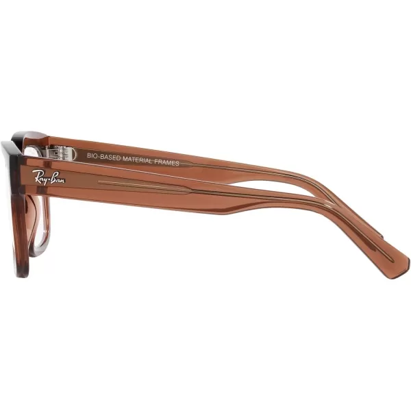 RayBan Womens Rx7217 Chad Rectangular Prescription Eyewear FramesTransparent BrownDemo Lens