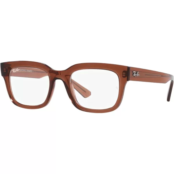 RayBan Womens Rx7217 Chad Rectangular Prescription Eyewear FramesTransparent BrownDemo Lens