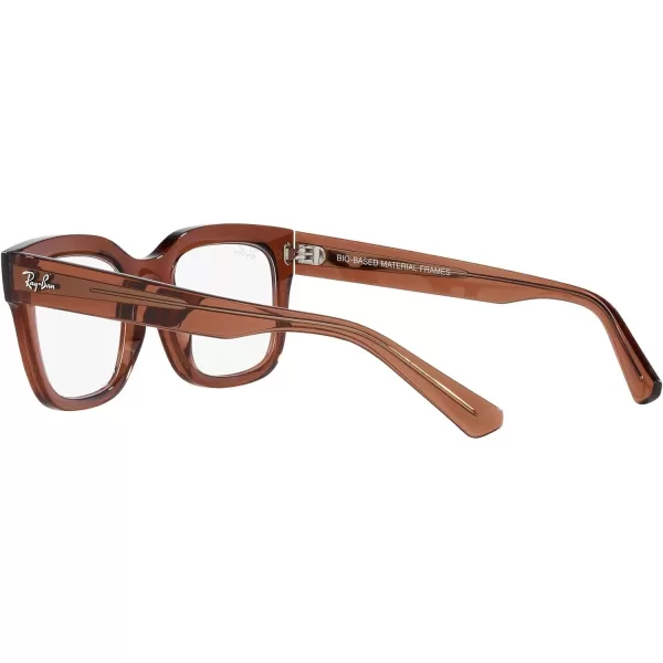 RayBan Womens Rx7217 Chad Rectangular Prescription Eyewear FramesTransparent BrownDemo Lens