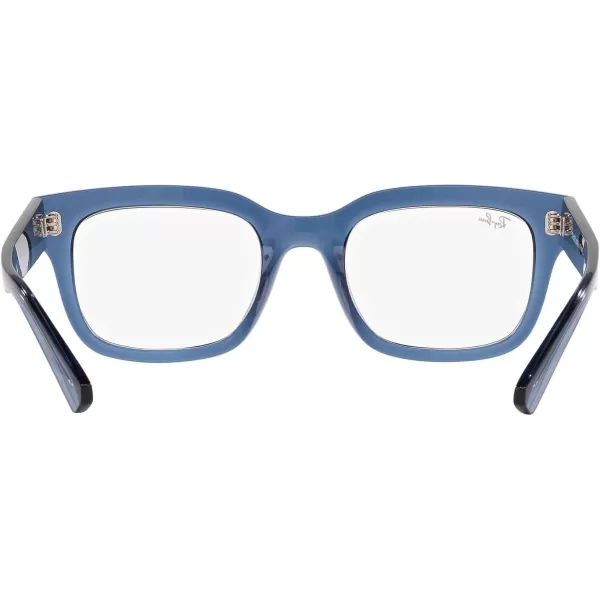 RayBan Womens Rx7217 Chad Rectangular Prescription Eyewear FramesTransparent Dark BlueDemo Lens