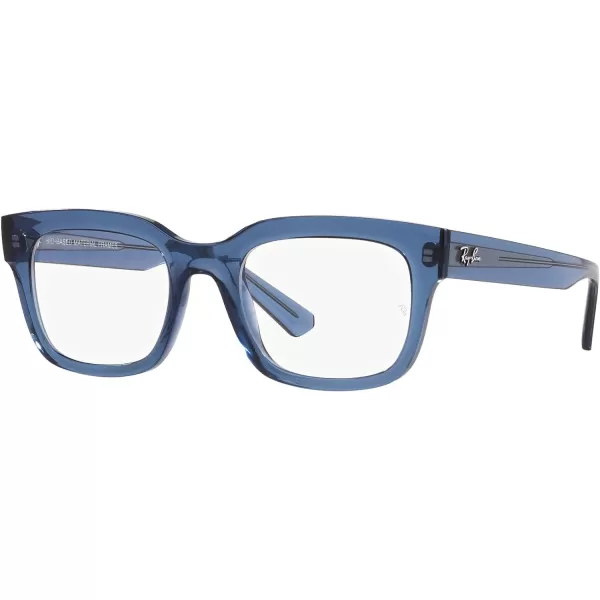 RayBan Womens Rx7217 Chad Rectangular Prescription Eyewear FramesTransparent Dark BlueDemo Lens