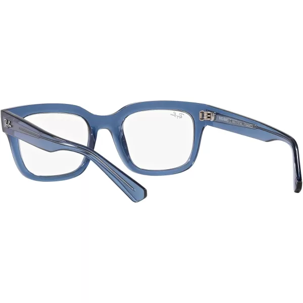 RayBan Womens Rx7217 Chad Rectangular Prescription Eyewear FramesTransparent Dark BlueDemo Lens