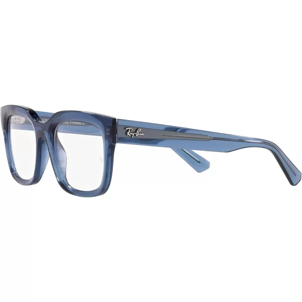 RayBan Womens Rx7217 Chad Rectangular Prescription Eyewear FramesTransparent Dark BlueDemo Lens