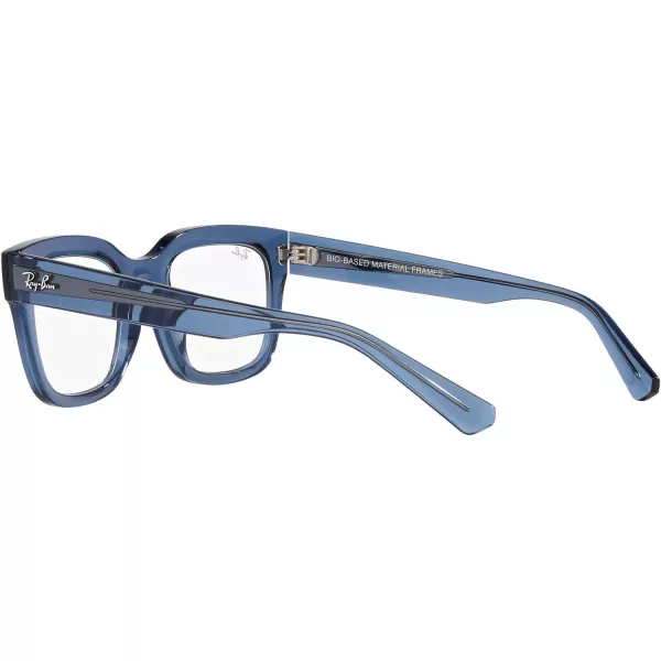 RayBan Womens Rx7217 Chad Rectangular Prescription Eyewear FramesTransparent Dark BlueDemo Lens