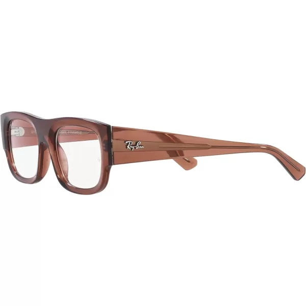 RayBan Womens Rx7218 Kristin Rectangular Prescription Eyewear FramesTransparent BrownDemo Lens