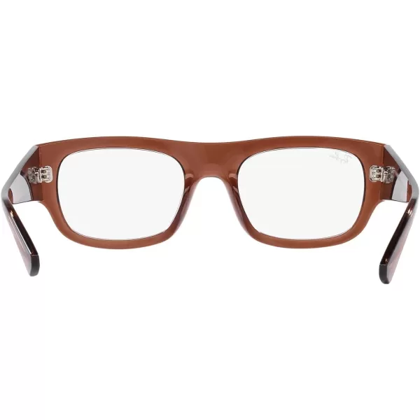 RayBan Womens Rx7218 Kristin Rectangular Prescription Eyewear FramesTransparent BrownDemo Lens