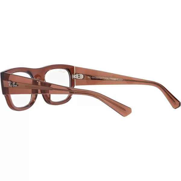 RayBan Womens Rx7218 Kristin Rectangular Prescription Eyewear FramesTransparent BrownDemo Lens