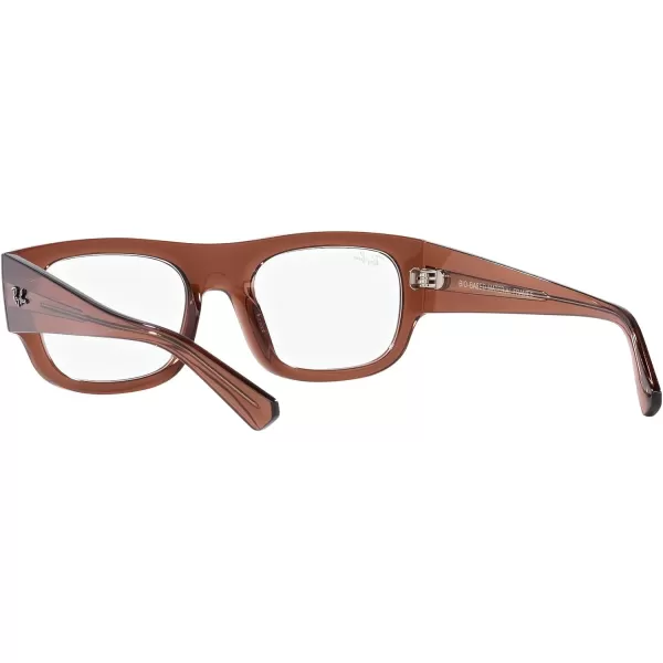 RayBan Womens Rx7218 Kristin Rectangular Prescription Eyewear FramesTransparent BrownDemo Lens