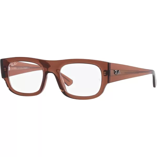 RayBan Womens Rx7218 Kristin Rectangular Prescription Eyewear FramesTransparent BrownDemo Lens