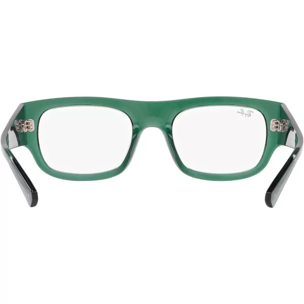 RayBan Womens Rx7218 Kristin Rectangular Prescription Eyewear FramesTransparent GreenDemo Lens