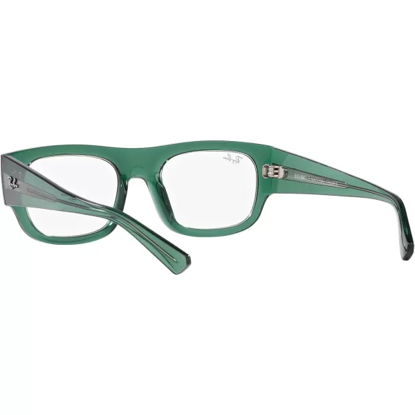 RayBan Womens Rx7218 Kristin Rectangular Prescription Eyewear FramesTransparent GreenDemo Lens