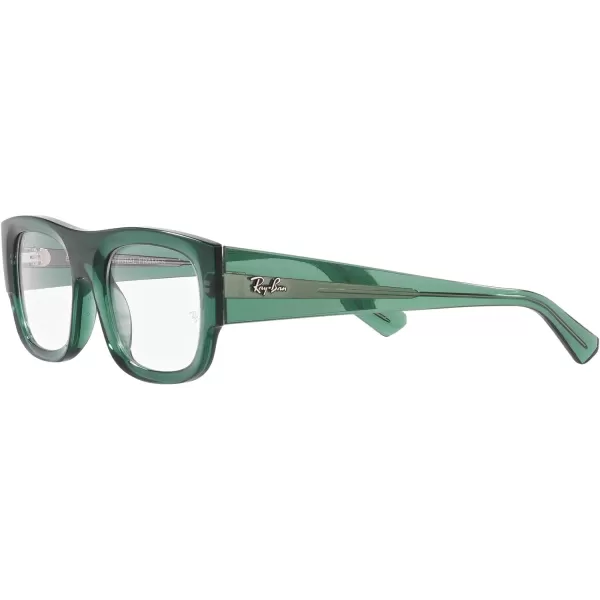 RayBan Womens Rx7218 Kristin Rectangular Prescription Eyewear FramesTransparent GreenDemo Lens