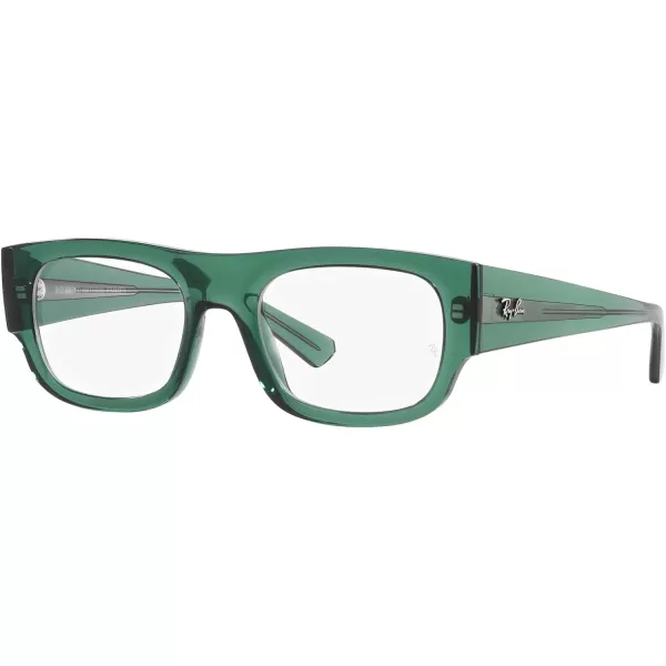 RayBan Womens Rx7218 Kristin Rectangular Prescription Eyewear FramesTransparent GreenDemo Lens