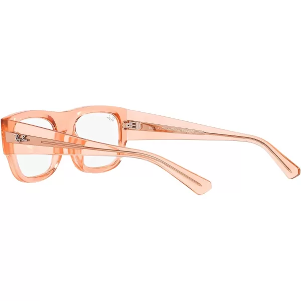 RayBan Womens Rx7218 Kristin Rectangular Prescription Eyewear FramesTransparent OrangeDemo Lens