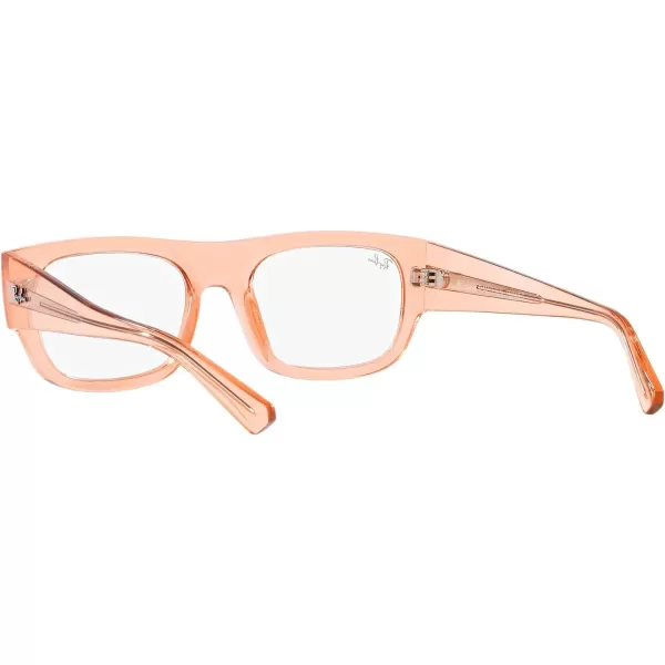 RayBan Womens Rx7218 Kristin Rectangular Prescription Eyewear FramesTransparent OrangeDemo Lens