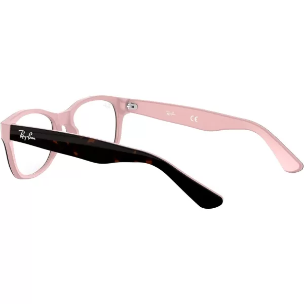 RayBan Womens Ry1528 Square Prescription Eyeglass FramesHavana on Opal PinkDemo Lens