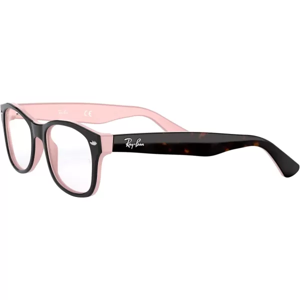 RayBan Womens Ry1528 Square Prescription Eyeglass FramesHavana on Opal PinkDemo Lens