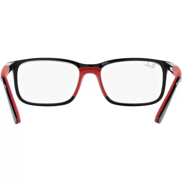 RayBan Womens Ry1621 Rectangular Prescription Eyewear FramesBlack on Rubber RedDemo Lens