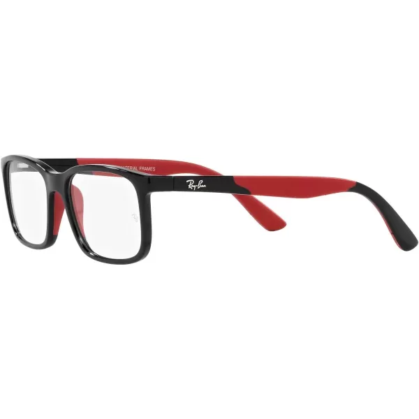 RayBan Womens Ry1621 Rectangular Prescription Eyewear FramesBlack on Rubber RedDemo Lens