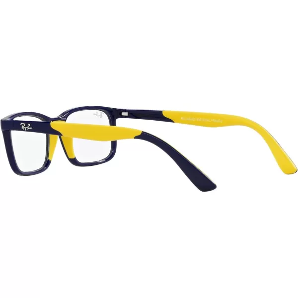 RayBan Womens Ry1621 Rectangular Prescription Eyewear FramesDark Blue on Rubber YellowDemo Lens