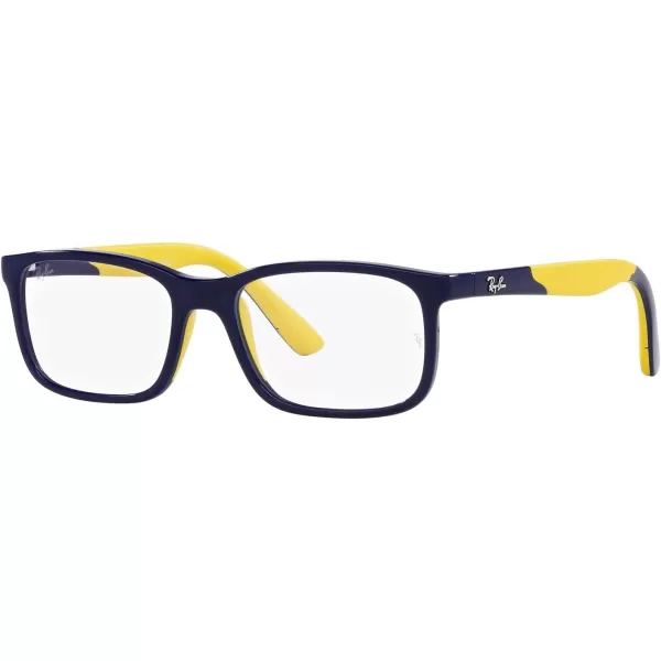 RayBan Womens Ry1621 Rectangular Prescription Eyewear FramesDark Blue on Rubber YellowDemo Lens