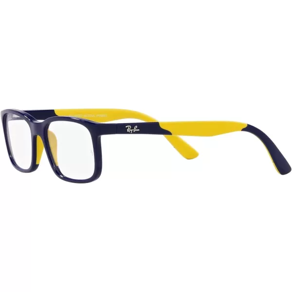 RayBan Womens Ry1621 Rectangular Prescription Eyewear FramesDark Blue on Rubber YellowDemo Lens