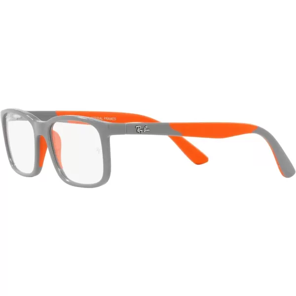 RayBan Womens Ry1621 Rectangular Prescription Eyewear FramesGrey on Rubber OrangeDemo Lens