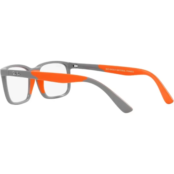 RayBan Womens Ry1621 Rectangular Prescription Eyewear FramesGrey on Rubber OrangeDemo Lens